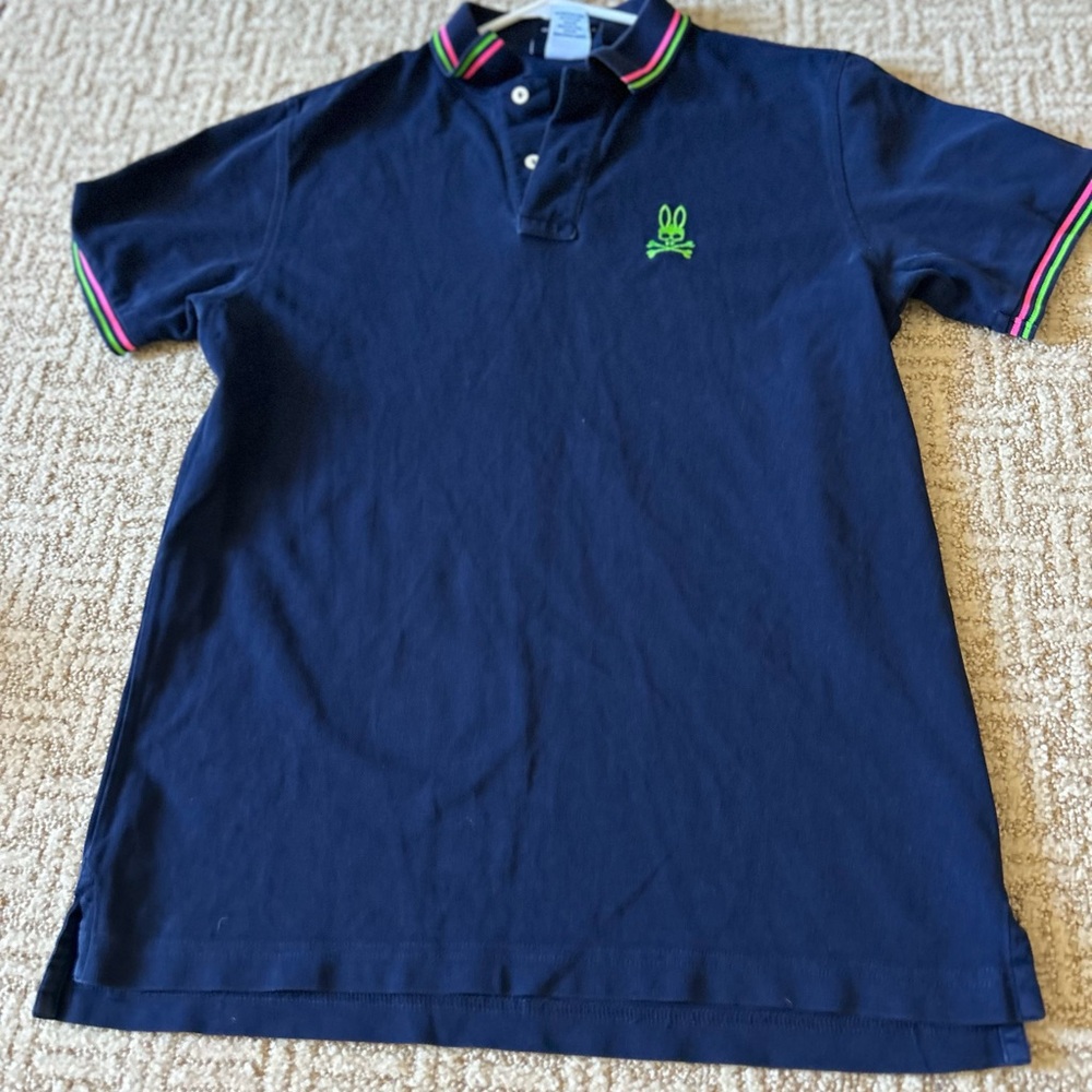 Psycho Bunny Navy Polo with Green Embroidery Size 5